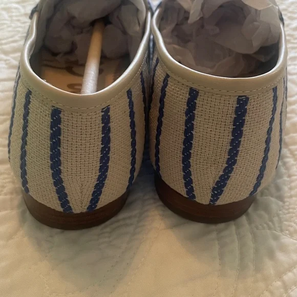 New in box Sam Edelman Loraine Cobalt Striped Flats Loafers size 7.5 - Picture 10 of 12